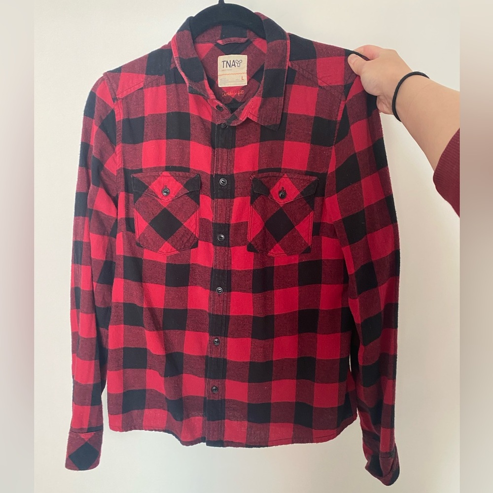 TNA Red and Black Plaid Shirt